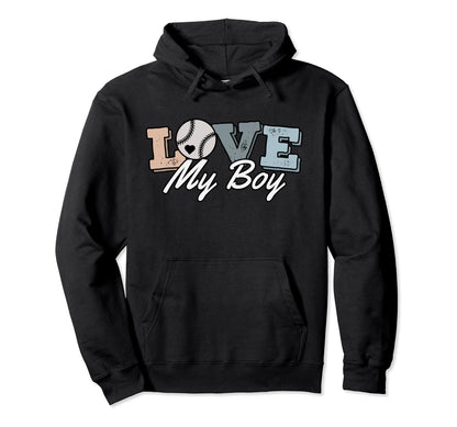 Baseball Mom Love My Funny Casual Hoodie - Minimalist Print for Adults - T-Shirt, Sweatshirt, Hoodie