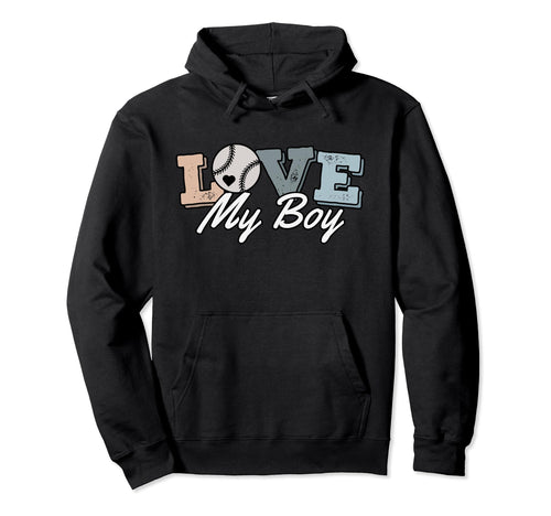 Baseball Mom Love My Funny Casual Hoodie - Minimalist Print for Adults - T-Shirt, Sweatshirt, Hoodie