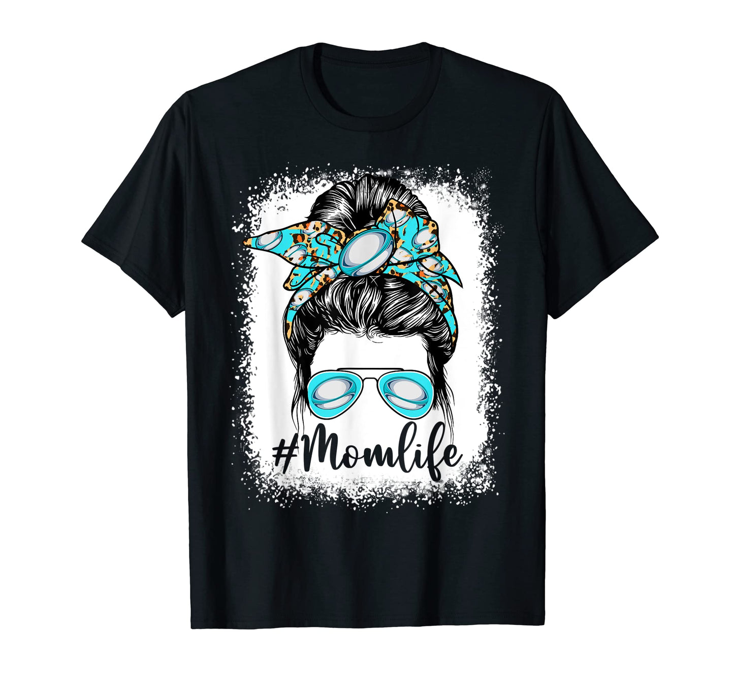Rugby Mom Life Messy Bun Game Day T-Shirt - Minimalist Print for Adults - T-Shirt, Sweatshirt, Hoodie