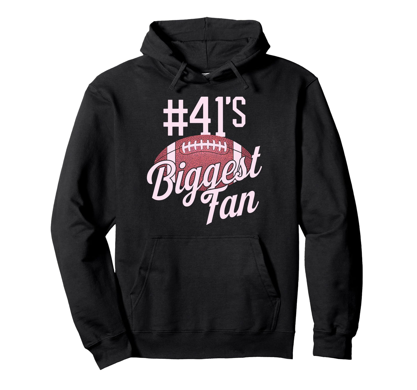 Number 41 Biggest Fan Football Mom Hoodie - Minimalist Print Men Women - T-Shirt, Sweatshirt, Hoodie