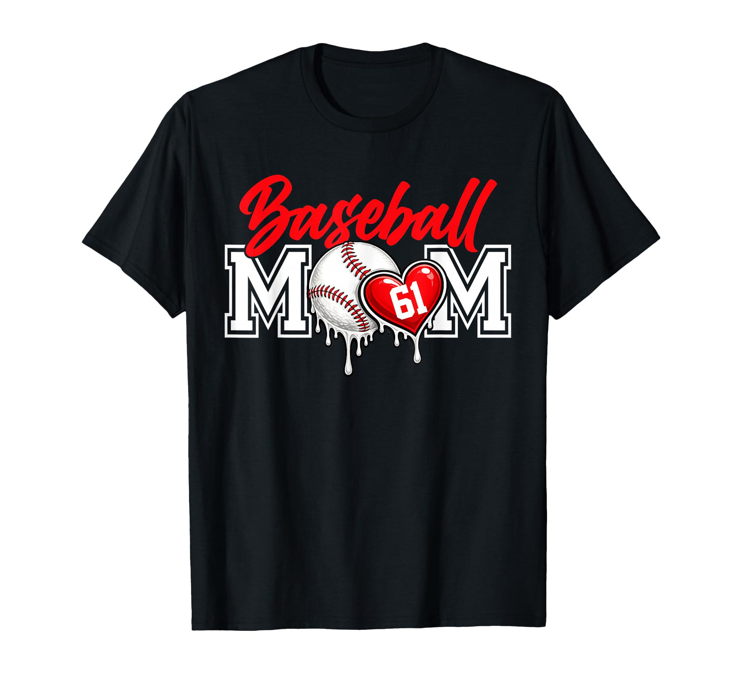 Personalized Proud Mom Jersey Number 61 T-Shirt - Aesthetic Graphic Unisex - T-Shirt, Sweatshirt, Hoodie