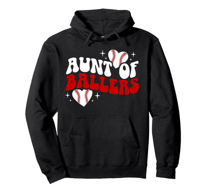 Aunt Ballers Baseball Aunt Baseball Hoodie - Aesthetic Graphic Men Women - T-Shirt, Sweatshirt, Hoodie