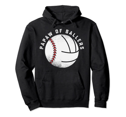 Papaw Baseball Volleyball Player Hoodie - Minimalist Print Men Women - T-Shirt, Sweatshirt, Hoodie