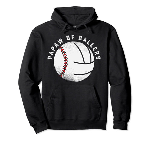 Papaw Baseball Volleyball Player Hoodie - Minimalist Print Men Women - T-Shirt, Sweatshirt, Hoodie