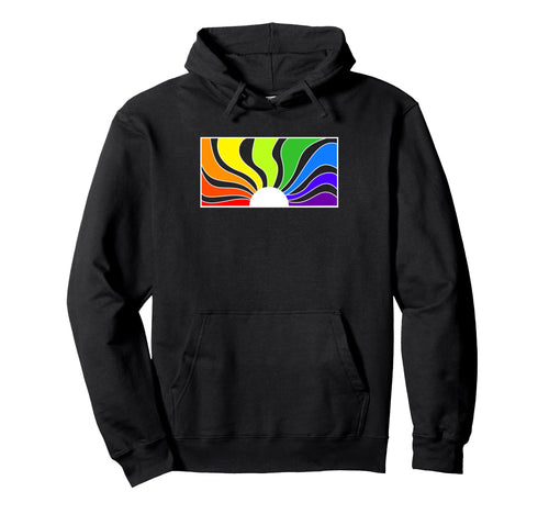 Sunset Rainbow Sun Wave Chill Vibes Pride Hoodie - Graphic Print Unisex - T-Shirt, Sweatshirt, Hoodie