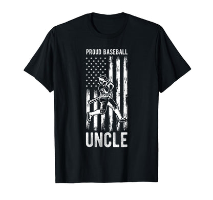 Proud Baseball Uncle Patriotic Team T-Shirt - Trendy Graphic for Adults - T-Shirt, Sweatshirt, Hoodie