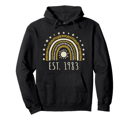Est 1983 Rainbow Established 1983 Hoodie - Unique Graphic for Adults - T-Shirt, Sweatshirt, Hoodie