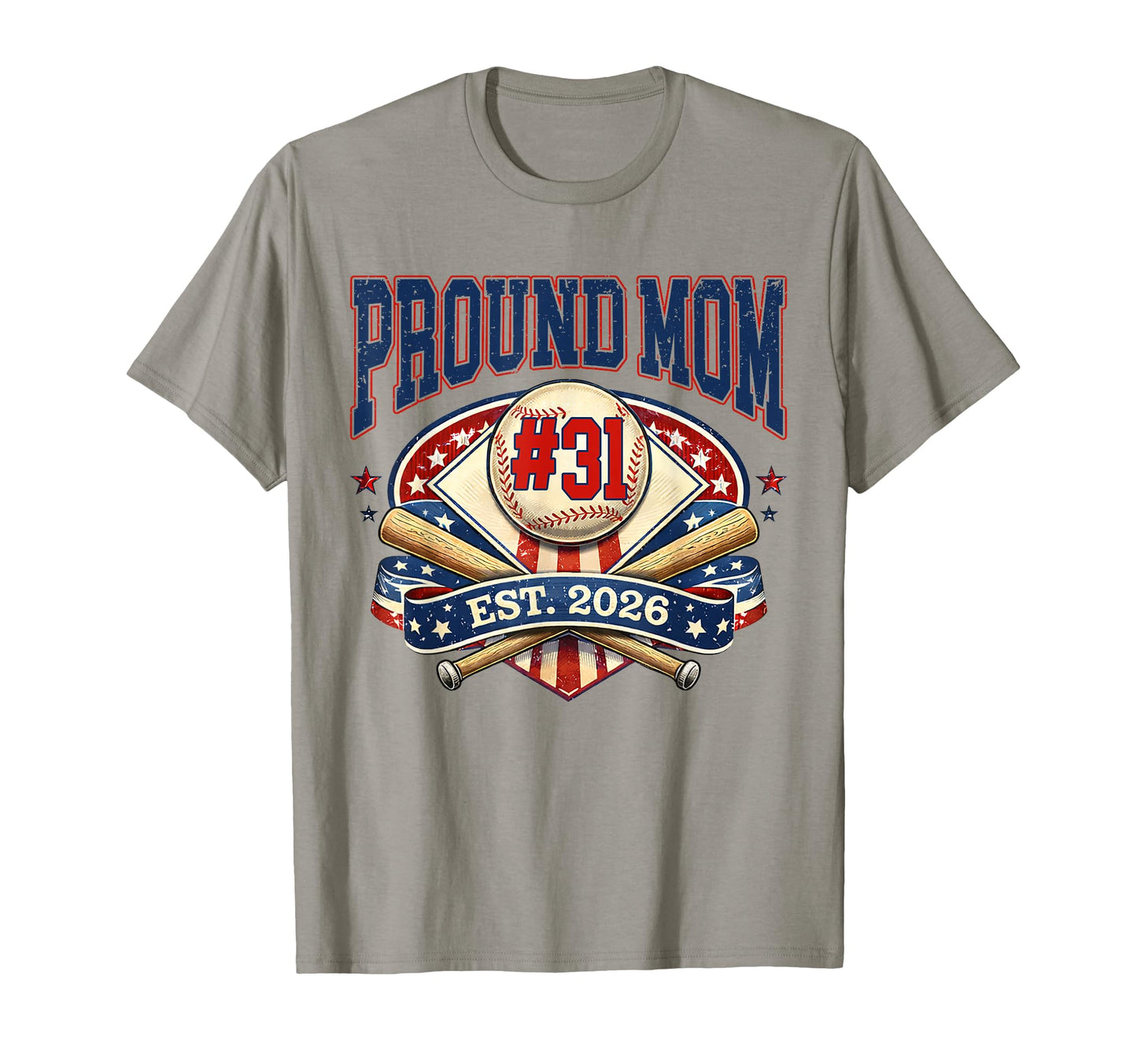 Custom Proud Mom Baseball Jersey Number 31 T-Shirt - Unique Graphic Unisex - T-Shirt, Sweatshirt, Hoodie