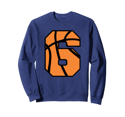 Basketball Number 6 Game Day Sweatshirt - Aesthetic Graphic Men Women - T-Shirt, Sweatshirt, Hoodie
