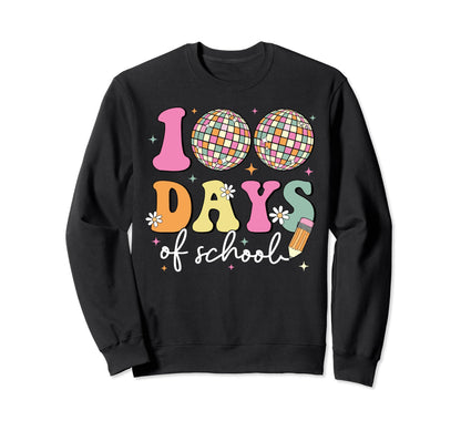 100 Days School Disco 100Th Day Sweatshirt - Custom Art Print for Adults - T-Shirt, Sweatshirt, Hoodie