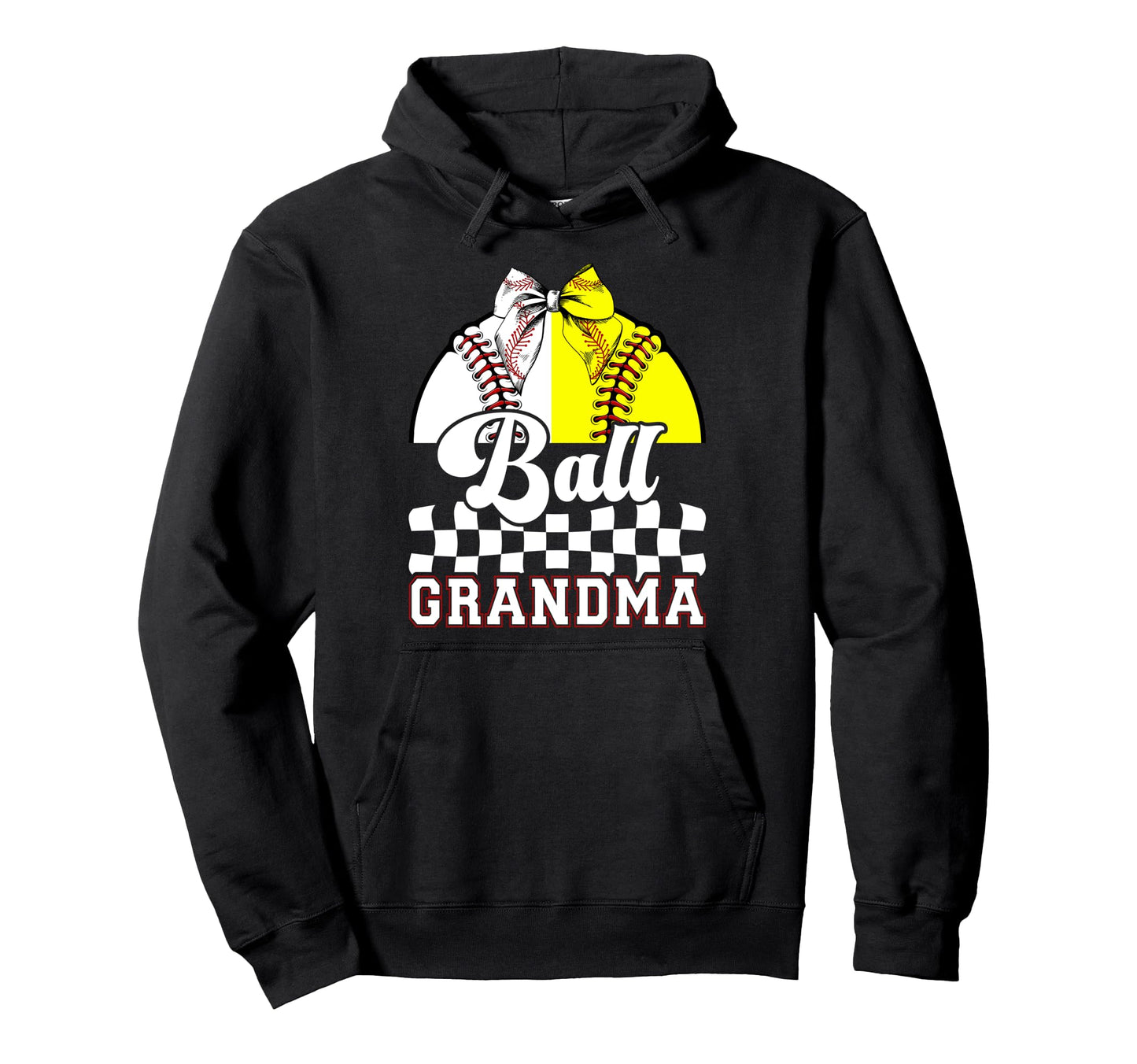Ball Grandma Coquette Baseball Softball Hoodie - Unique Graphic Unisex - T-Shirt, Sweatshirt, Hoodie