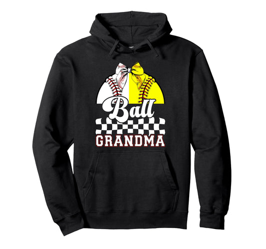 Ball Grandma Coquette Baseball Softball Hoodie - Unique Graphic Unisex - T-Shirt, Sweatshirt, Hoodie
