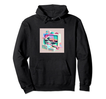 Vaperwave Aesthetic Glitch Sushi Hoodie - Custom Art Print Men Women - T-Shirt, Sweatshirt, Hoodie