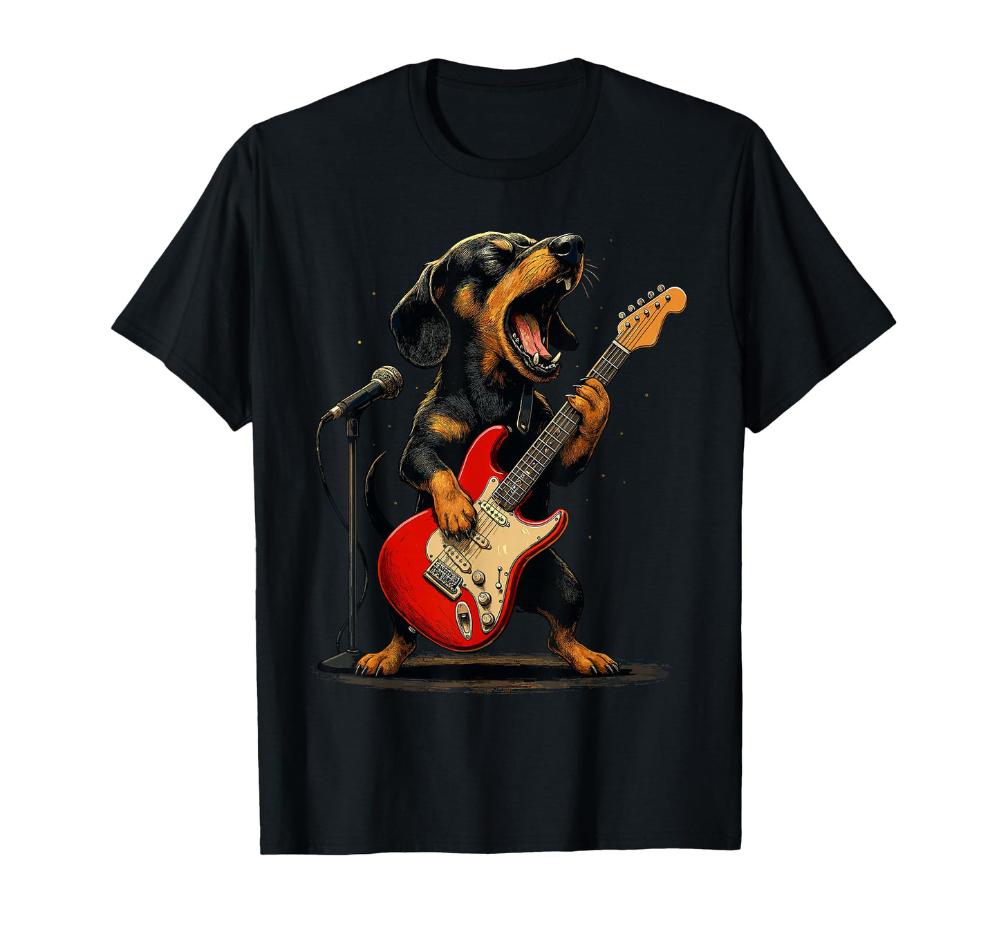 Dachshund Dog Guitar Funny Rock And T-Shirt - Streetwear Style Men Women - T-Shirt, Sweatshirt, Hoodie