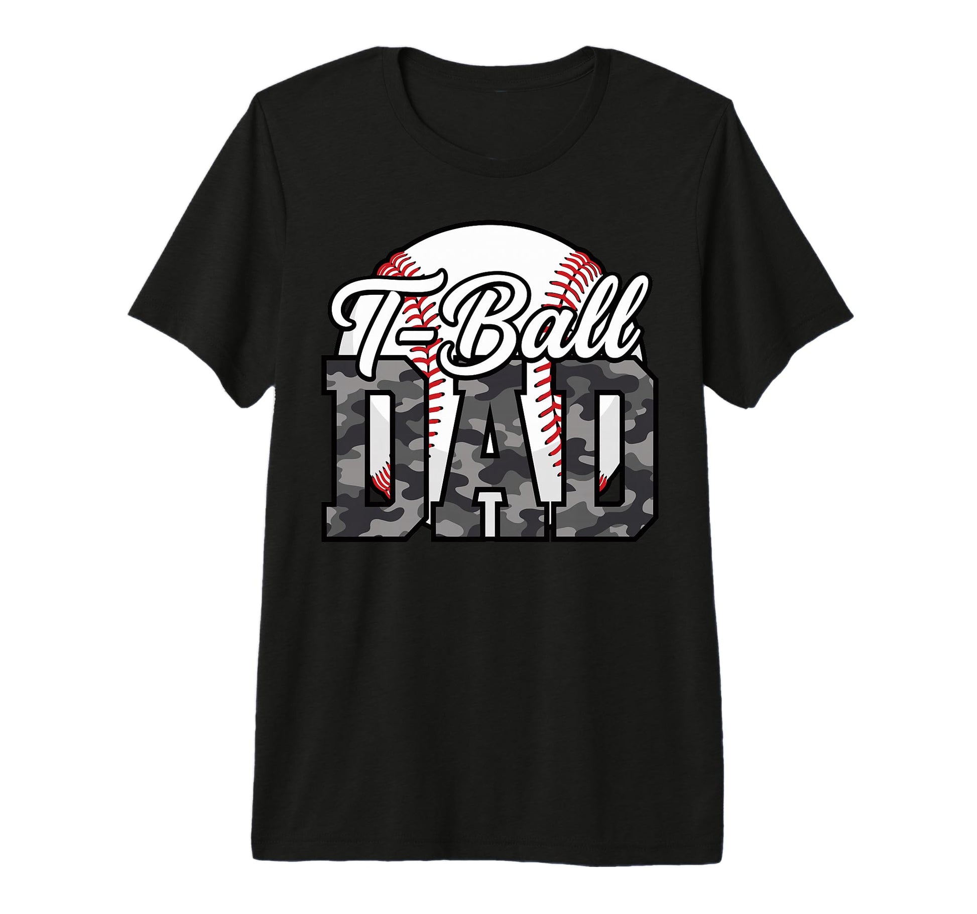 Mens Proud T Ball Dad Camo Baseball T-Shirt - Aesthetic Graphic Men Women - T-Shirt, Sweatshirt, Hoodie