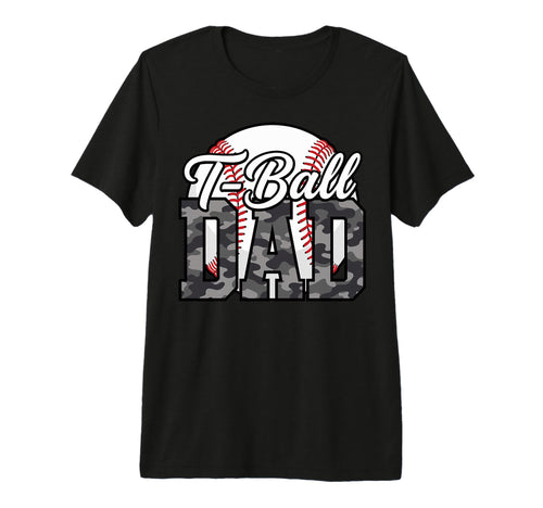 Mens Proud T Ball Dad Camo Baseball T-Shirt - Custom Art Print for Adults - T-Shirt, Sweatshirt, Hoodie