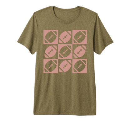 Checkered Football Football Mom Game Day T-Shirt - Graphic Print Men Women - T-Shirt, Sweatshirt, Hoodie