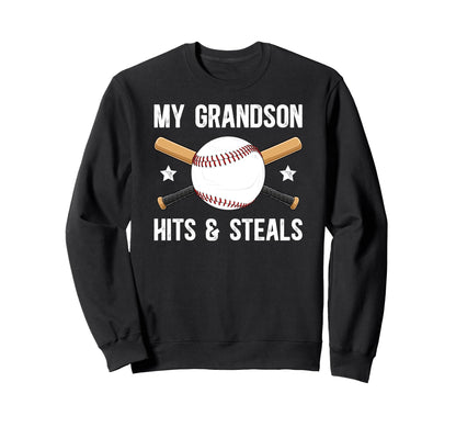 My Grandson Baseball Grandpa Sweatshirt - Casual Everyday Wear Unisex - T-Shirt, Sweatshirt, Hoodie