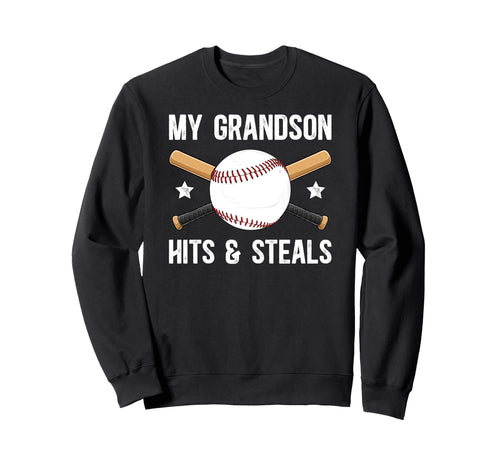 My Grandson Baseball Grandpa Sweatshirt - Casual Everyday Wear Unisex - T-Shirt, Sweatshirt, Hoodie