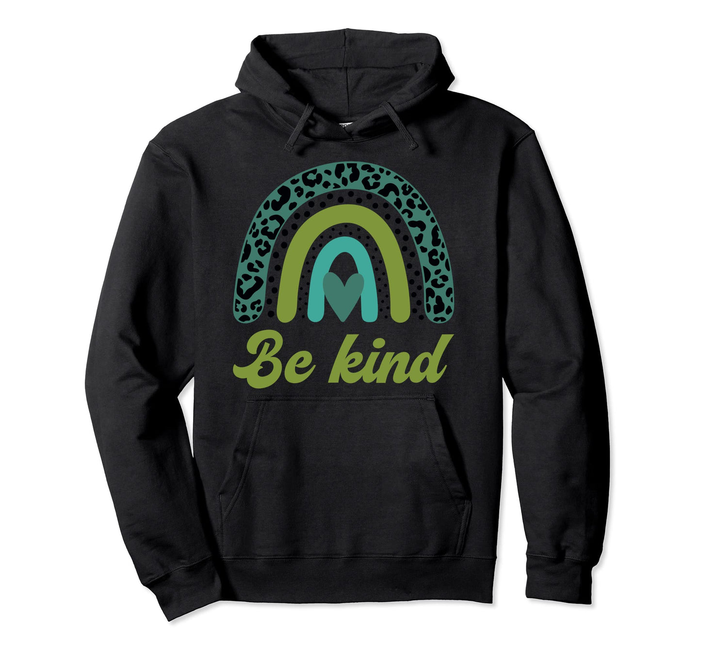 Be Kind Kindness Leopard Pattern Hoodie - Casual Everyday Wear Men Women - T-Shirt, Sweatshirt, Hoodie