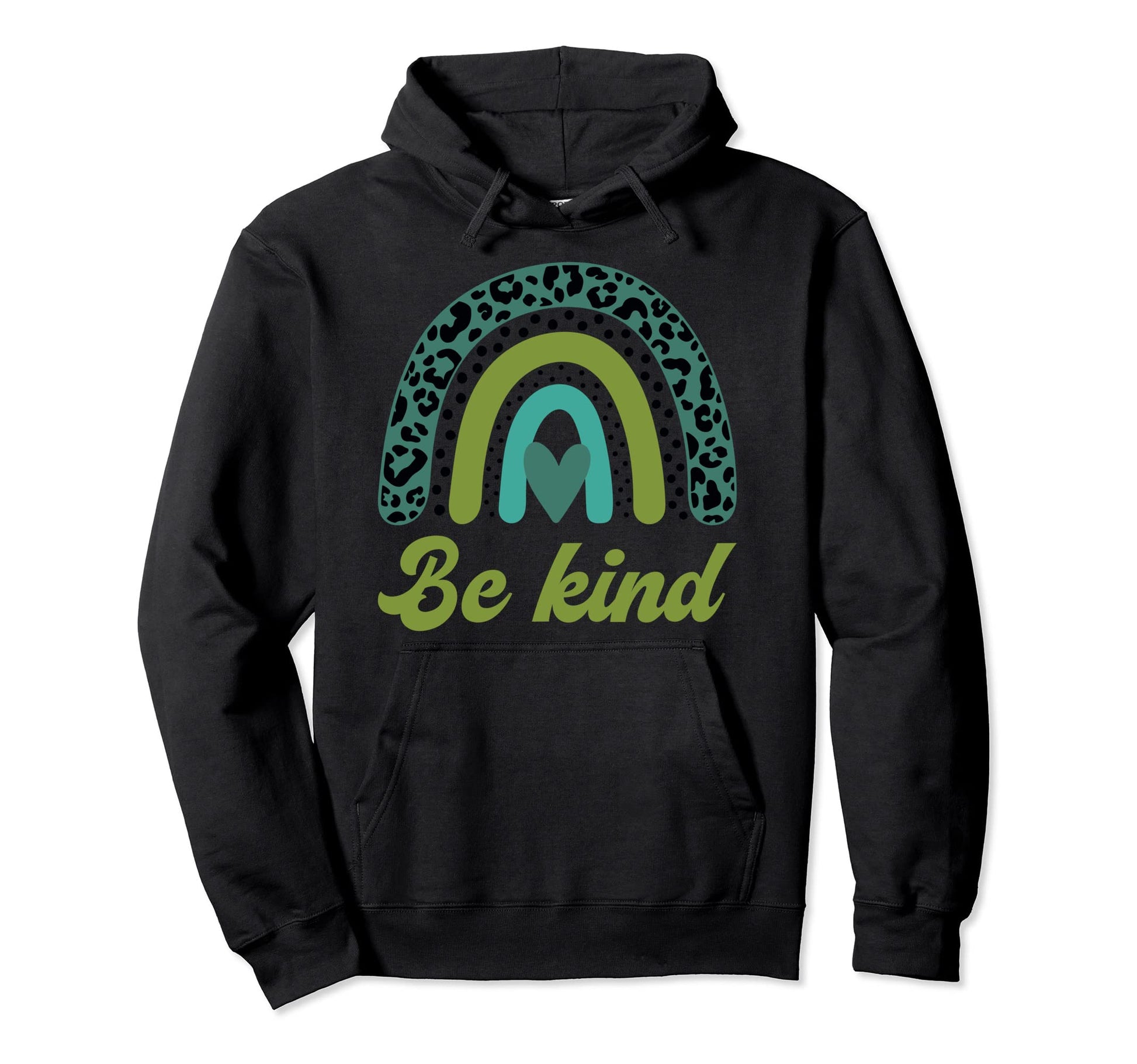 Be Kind Kindness Leopard Pattern Hoodie - Casual Everyday Wear Men Women - T-Shirt, Sweatshirt, Hoodie