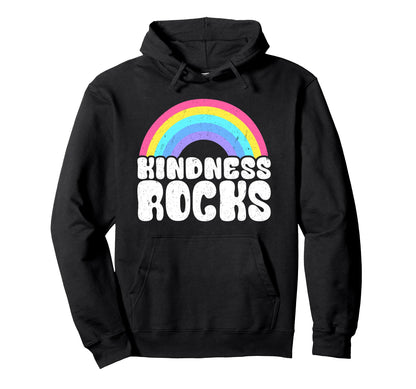 Anti Bullying Hippie Teacher Rainbow Hoodie - Minimalist Print for Adults - T-Shirt, Sweatshirt, Hoodie