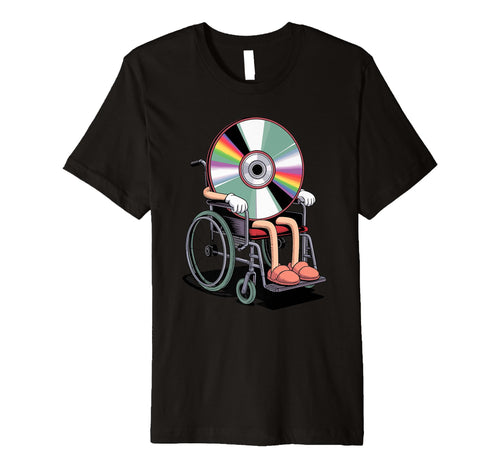 Wheelchair Compact Disc Old School 80S T-Shirt - Custom Art Print Unisex - T-Shirt, Sweatshirt, Hoodie
