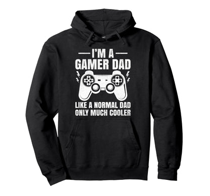 Gamer Dad Like Normal Dad Video Gamer Hoodie - Minimalist Print Men Women - T-Shirt, Sweatshirt, Hoodie