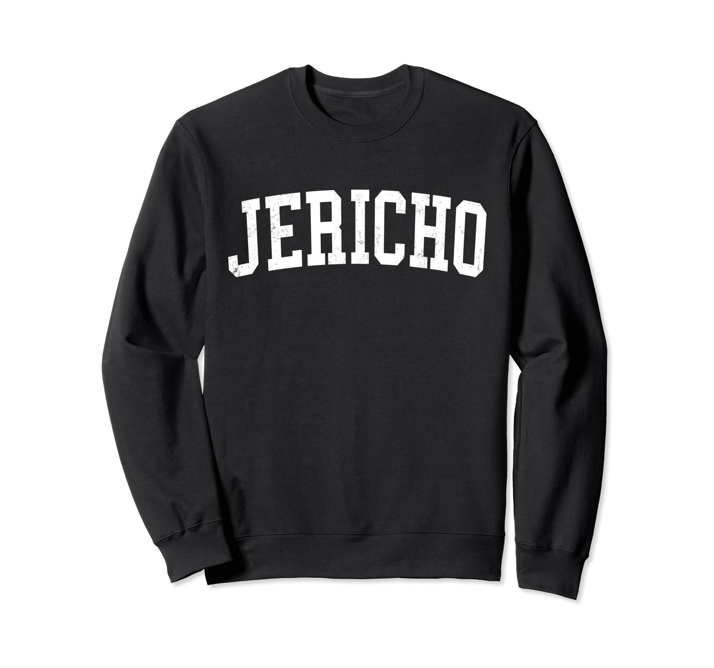 Jericho Ny Distressed White Varsity Sweatshirt - Graphic Print Men Women - T-Shirt, Sweatshirt, Hoodie