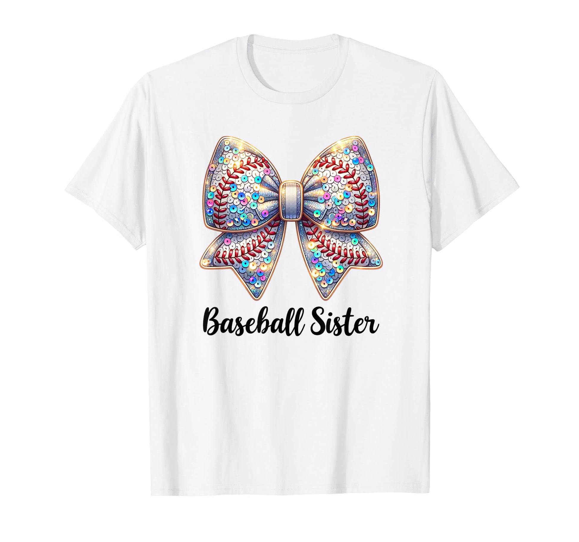 Baseball Sister Coquette Bow T-Shirt - Fun Novelty Design for Adults - T-Shirt, Sweatshirt, Hoodie