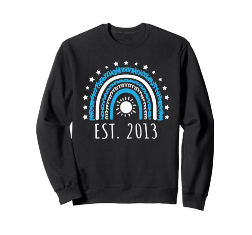 Est 2013 Rainbow Established 2013 Sweatshirt - Graphic Print for Adults - T-Shirt, Sweatshirt, Hoodie