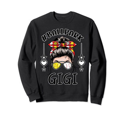 Baseball Grandma Ballpark Gigi Sweatshirt - Graphic Print for Adults - T-Shirt, Sweatshirt, Hoodie