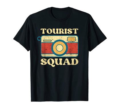 Tourist Squad Camera Vacation Traveling T-Shirt - Minimalist Print Unisex - T-Shirt, Sweatshirt, Hoodie