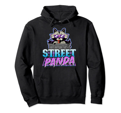 Street Panda Synthwave Retrowave Pastel Hoodie - Unique Graphic Men Women - T-Shirt, Sweatshirt, Hoodie