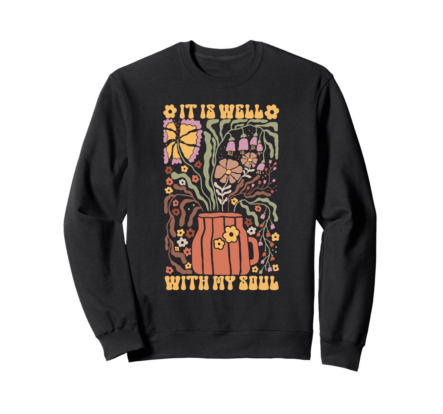 Groovy It Is Well My Soul Boho Sweatshirt - Minimalist Print Unisex - T-Shirt, Sweatshirt, Hoodie