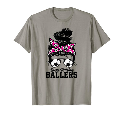 Busy Raising Ballers Soccer Mom Bandana T-Shirt - Trendy Graphic Men Women - T-Shirt, Sweatshirt, Hoodie