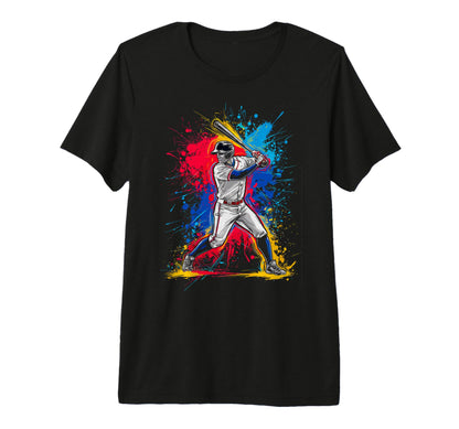 Paint Splash Baseball Player T-Shirt - Casual Everyday Wear Men Women - T-Shirt, Sweatshirt, Hoodie