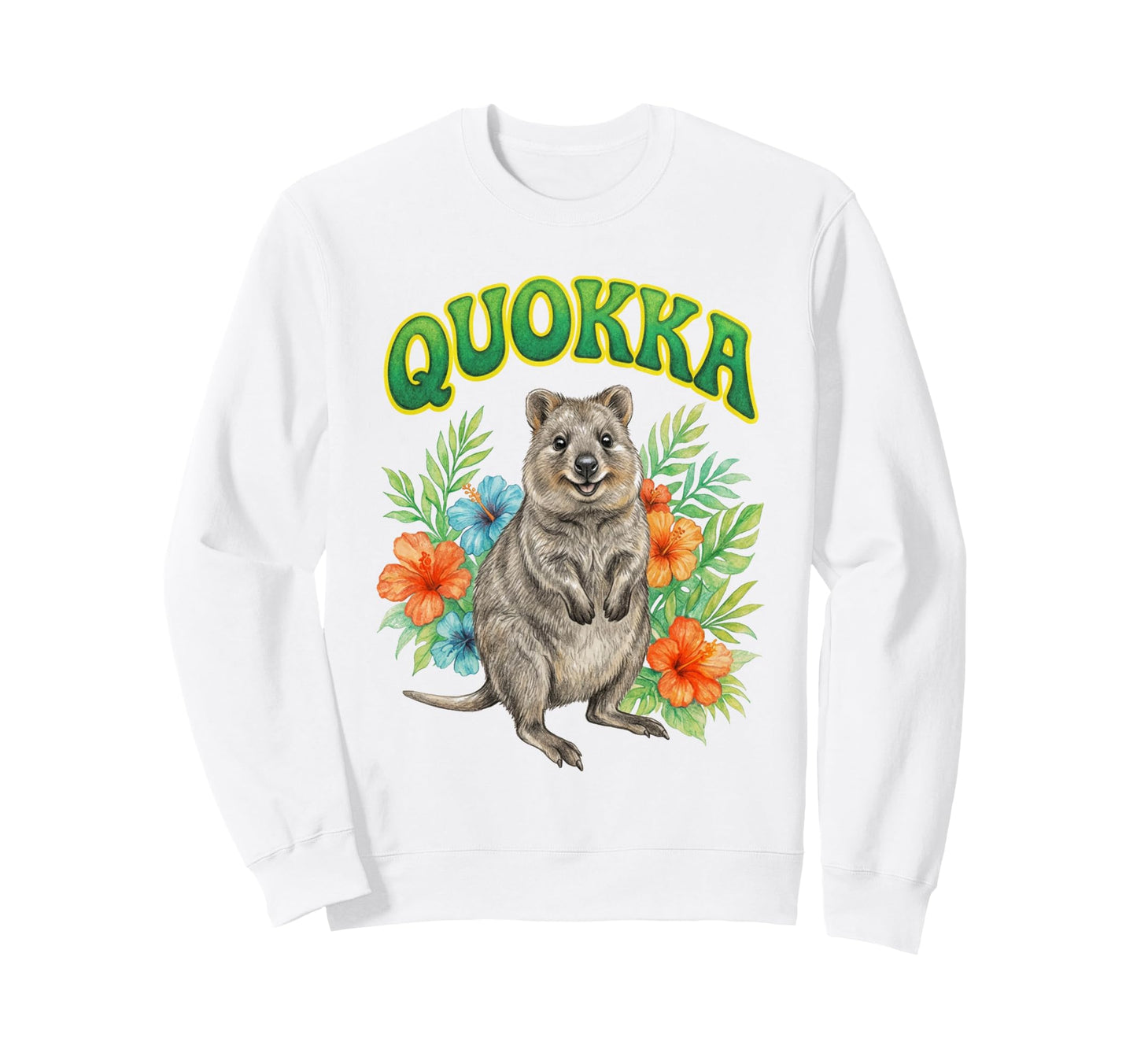 Quokka Groovy Floral Quokka Sweatshirt - Novelty Apparel Men Women - T-Shirt, Sweatshirt, Hoodie