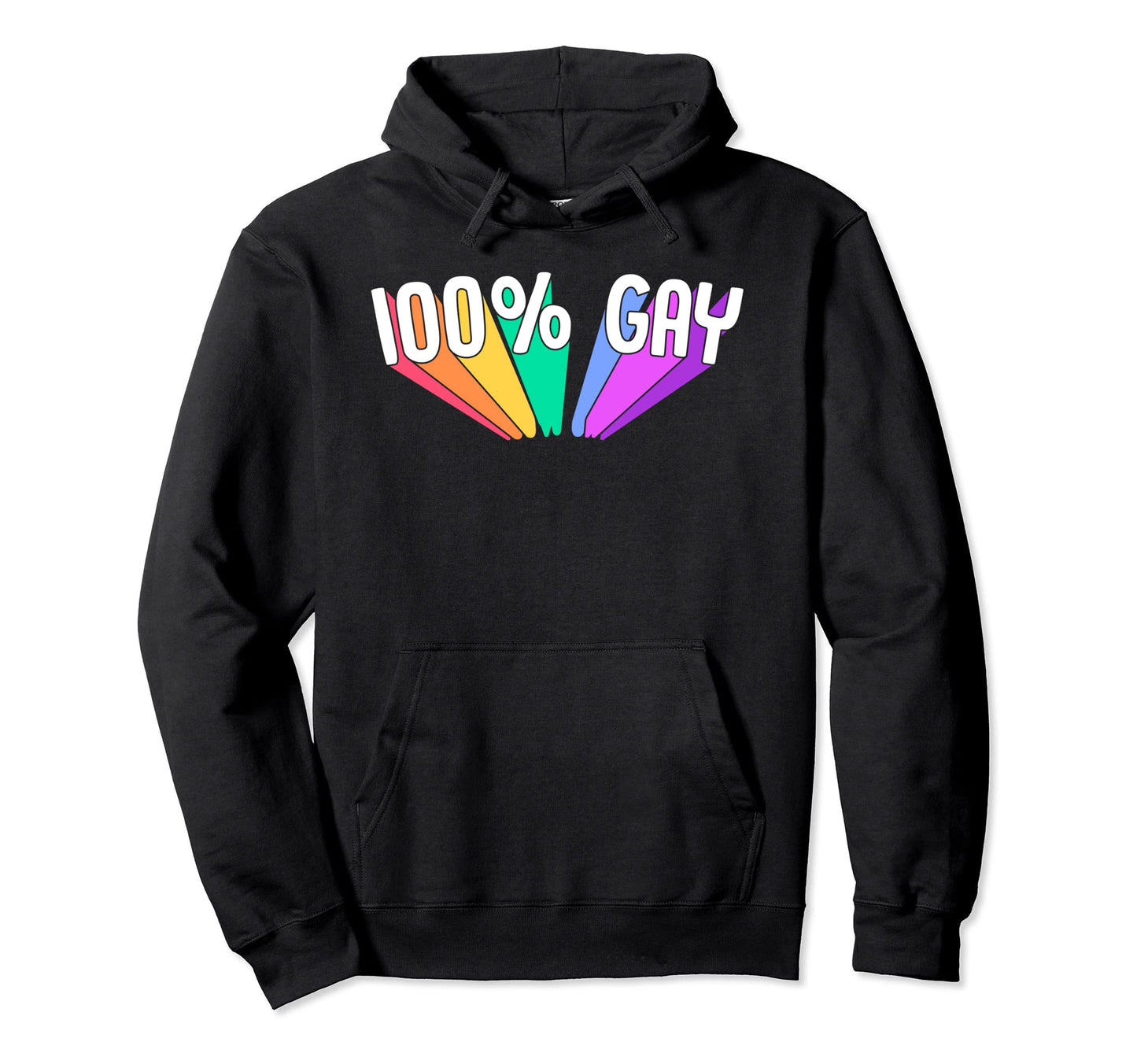 100 Percent Gay Pride Flag Rainbow Hoodie - Unique Graphic for Adults - T-Shirt, Sweatshirt, Hoodie
