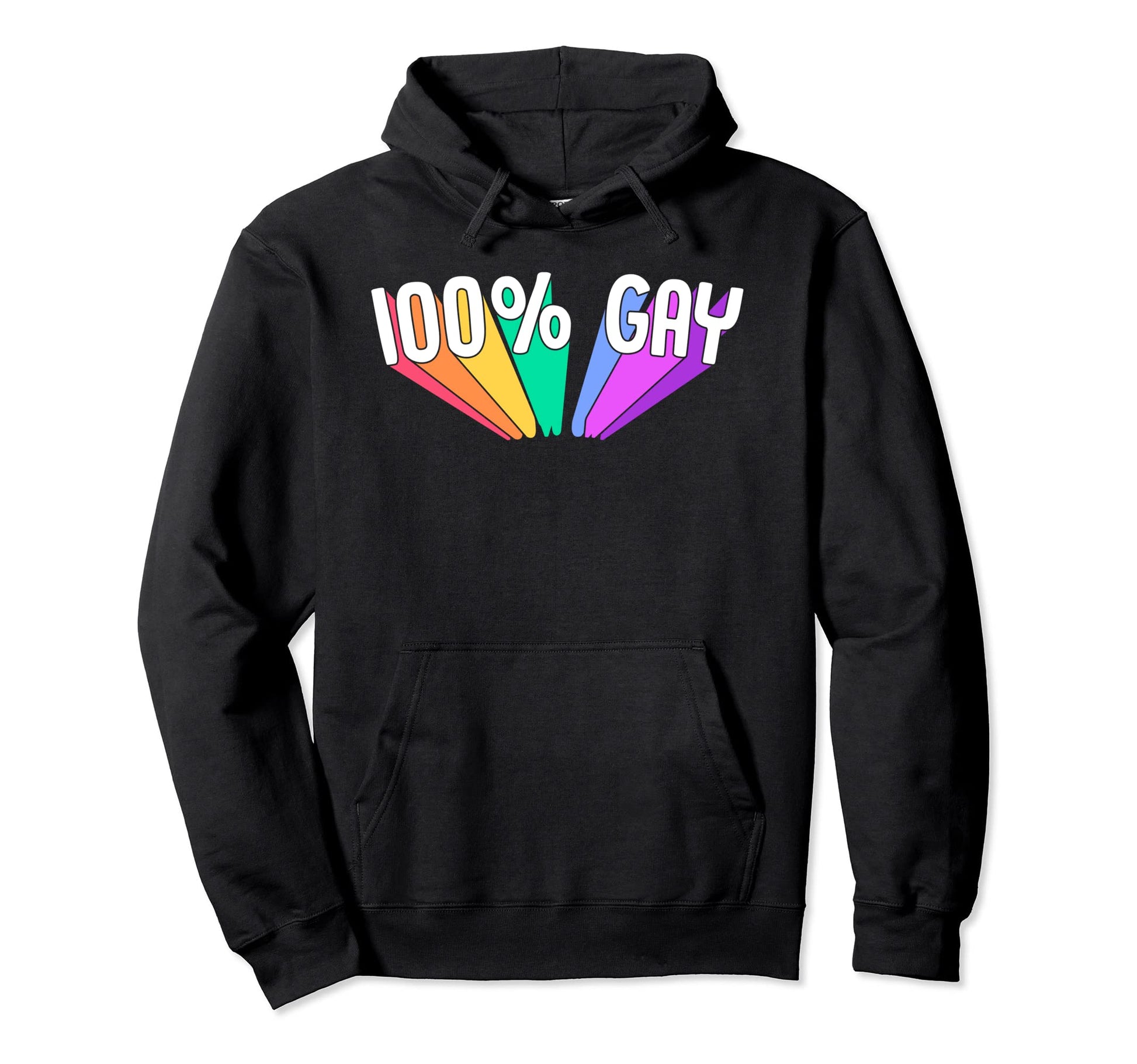 100 Percent Gay Pride Flag Rainbow Hoodie - Unique Graphic for Adults - T-Shirt, Sweatshirt, Hoodie