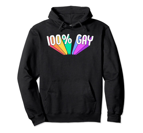 100 Percent Gay Pride Flag Rainbow Hoodie - Unique Graphic for Adults - T-Shirt, Sweatshirt, Hoodie