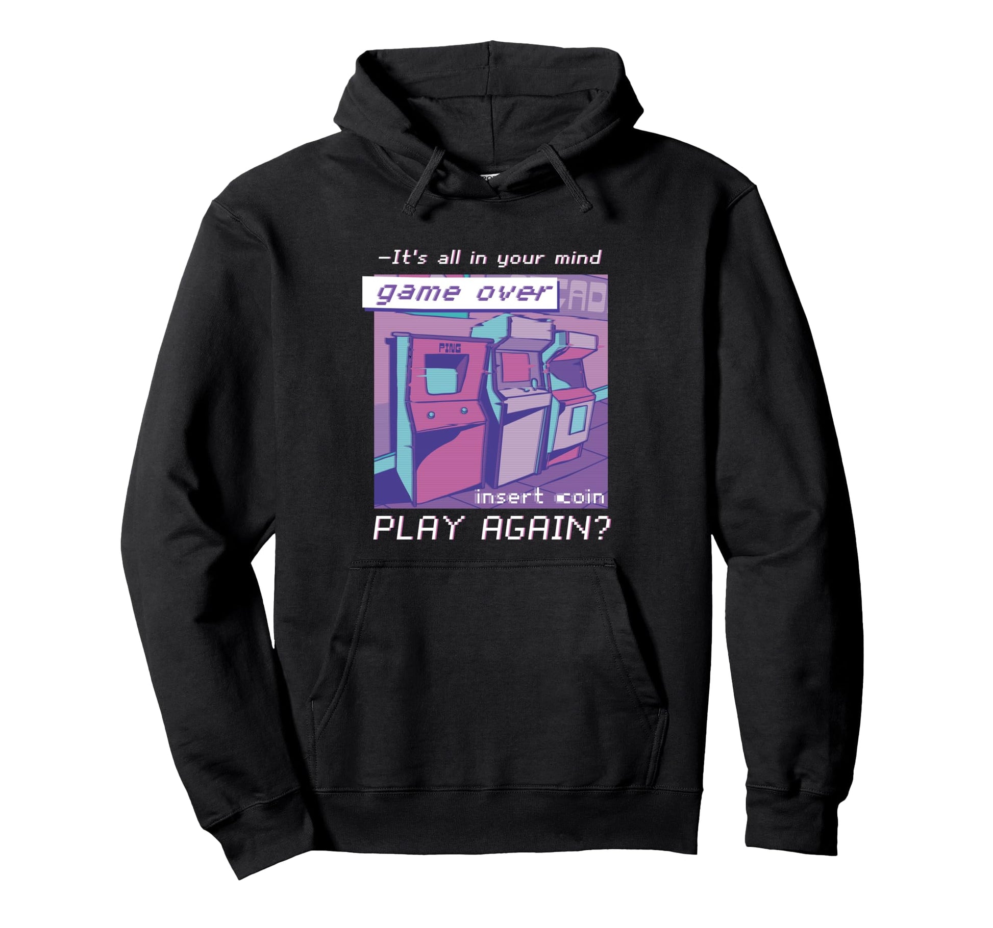 80S 90S Nostalgic Arcade Vaporwave Hoodie - Novelty Apparel Men Women - T-Shirt, Sweatshirt, Hoodie