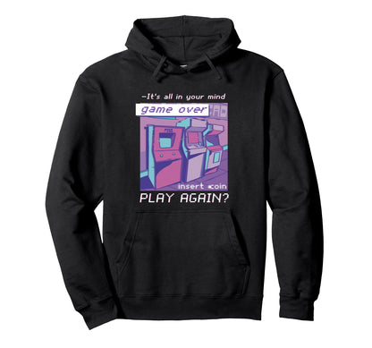 80S 90S Nostalgic Arcade Vaporwave Hoodie - Novelty Apparel Men Women - T-Shirt, Sweatshirt, Hoodie