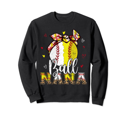 Softball Baseball Ball Nana Sweatshirt - Minimalist Print Men Women - T-Shirt, Sweatshirt, Hoodie