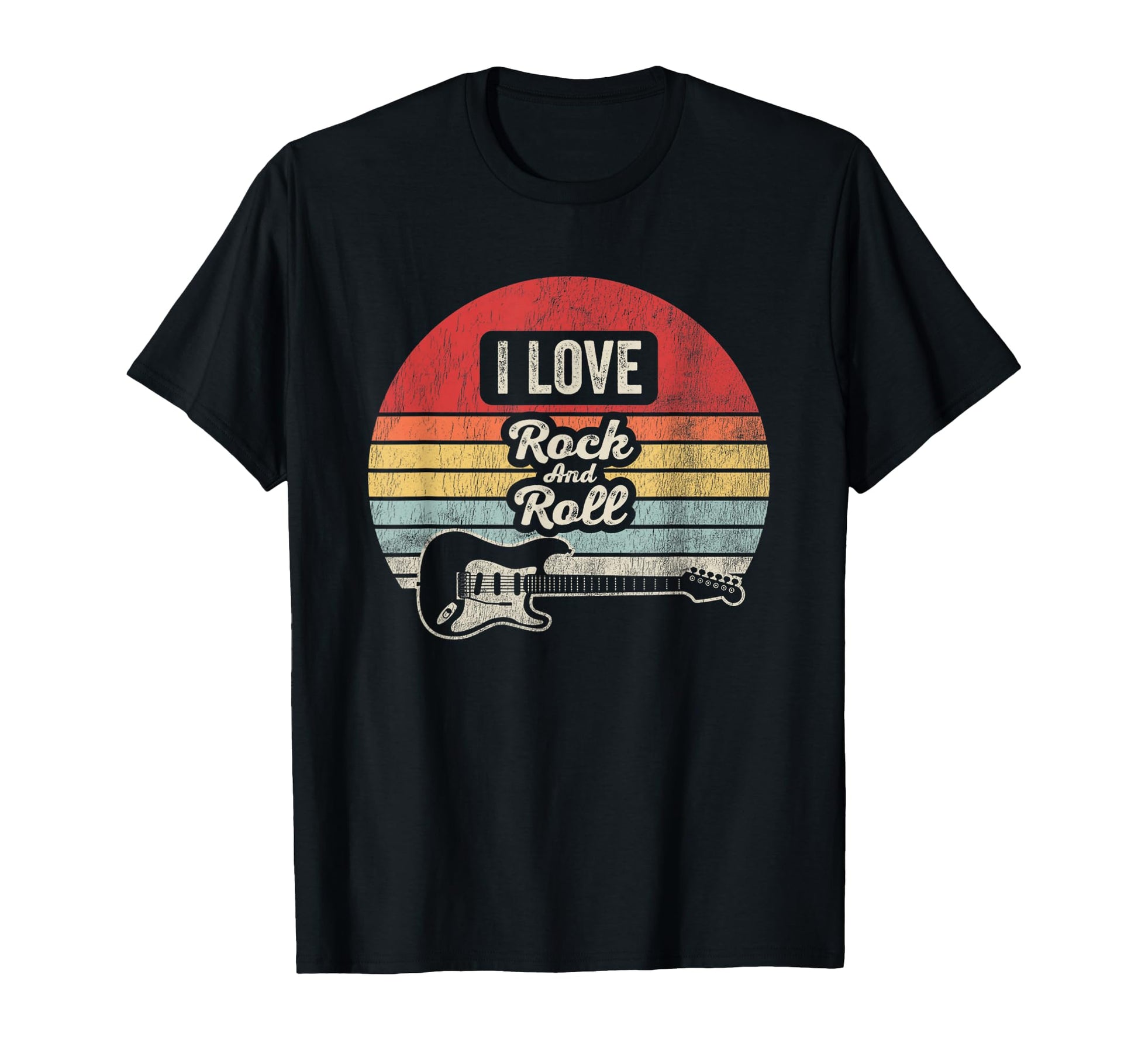 I Love Rock And Roll Guitar Music T-Shirt - Custom Art Print Unisex - T-Shirt, Sweatshirt, Hoodie