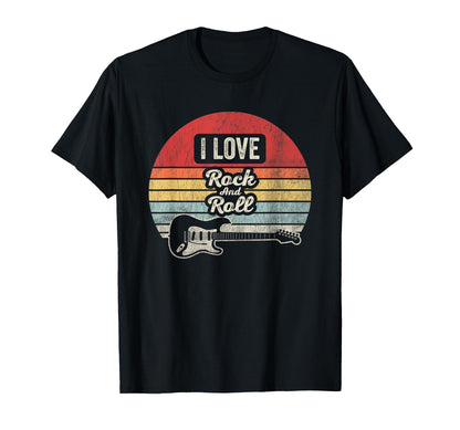 I Love Rock And Roll Guitar Music T-Shirt - Fun Novelty Design for Adults - T-Shirt, Sweatshirt, Hoodie