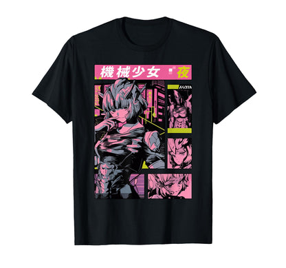 Cyberpunk Anime Dystopian Manga Vaporwave T-Shirt - Trendy Graphic Unisex - T-Shirt, Sweatshirt, Hoodie