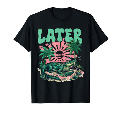 Boho Later Alligator Summer Coastal T-Shirt - Graphic Print for Adults - T-Shirt, Sweatshirt, Hoodie