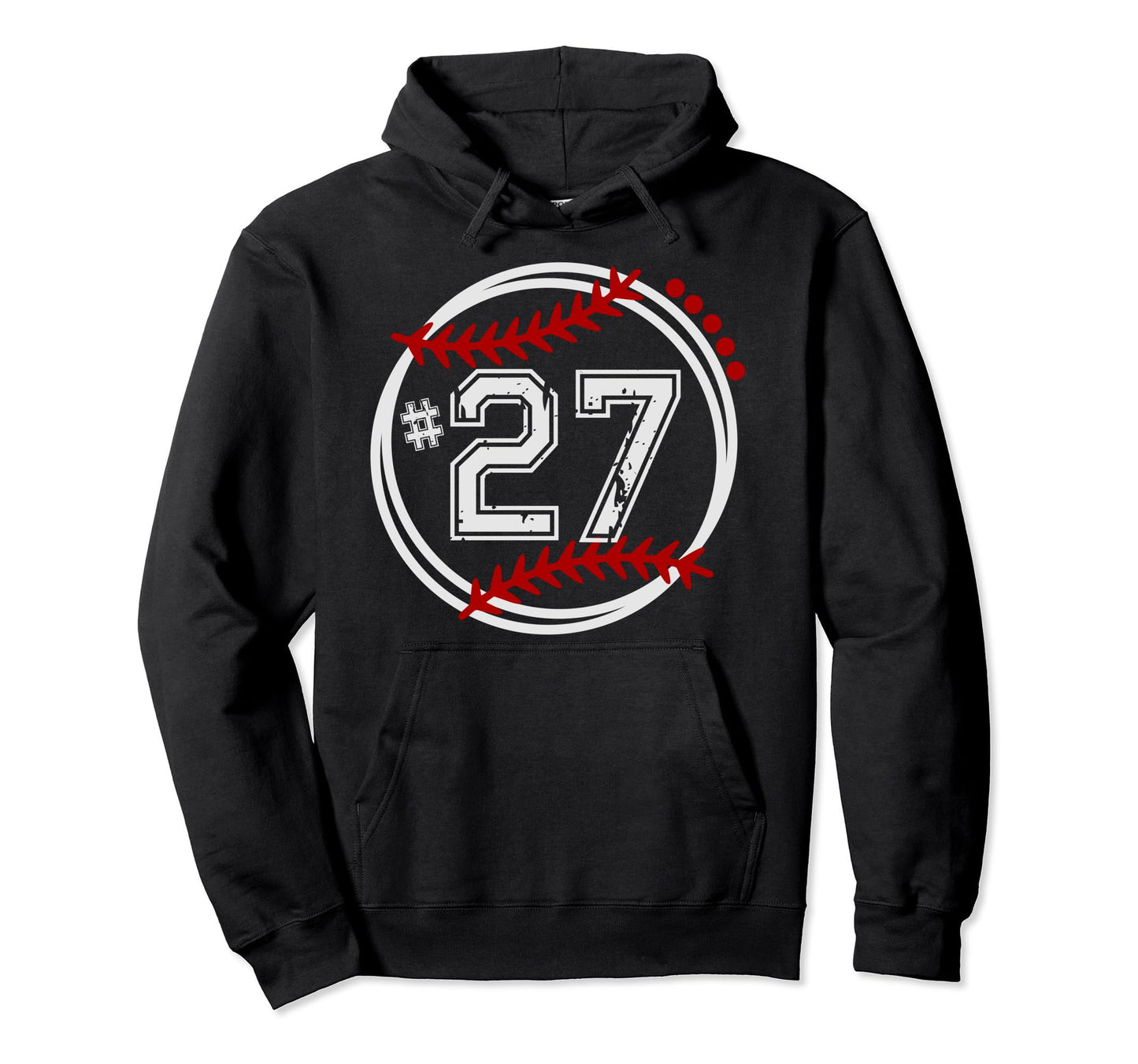 Baseball Jersey Number 27 Trendy Baseball Hoodie - Unique Graphic Unisex - T-Shirt, Sweatshirt, Hoodie