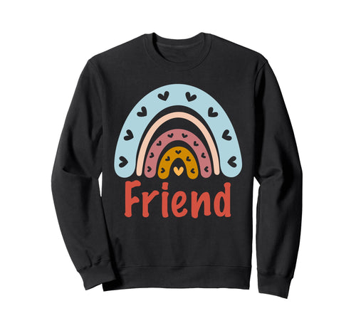 Friend Birthday Rainbow Boho Friend Sweatshirt - Trendy Graphic for Adults - T-Shirt, Sweatshirt, Hoodie